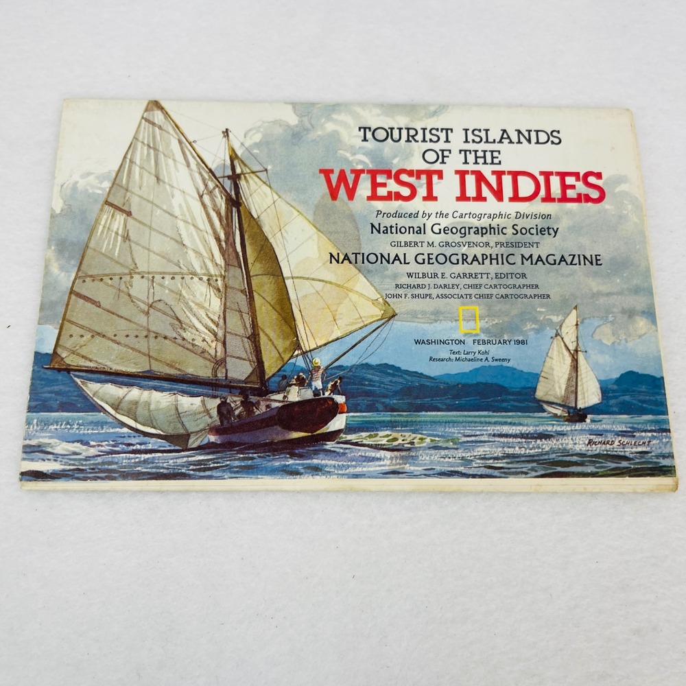 Vintage 1981 National Geographic Tourist Islands of the West Indies Map Booklet